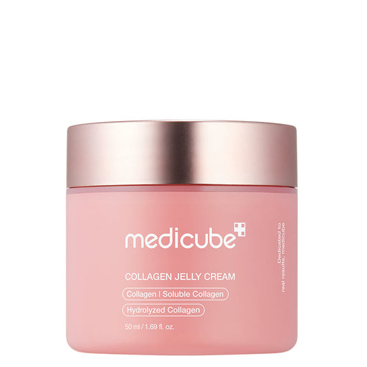 Medicube Collagen Jelly Cream 50 ml med stängt lock på vit bakgrund